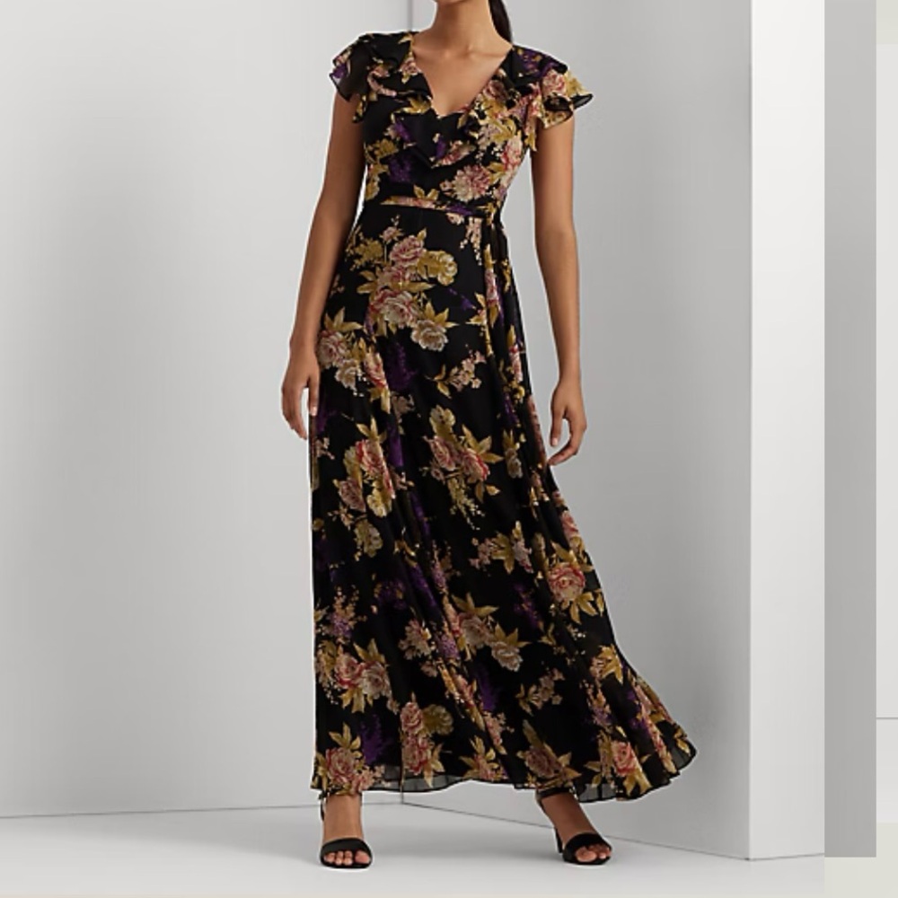 Lauren Ralph Lauren floral georgette gown NWT size 2